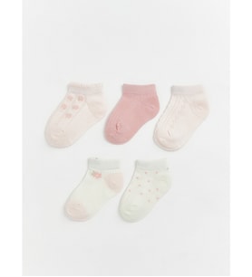 LCW baby Pembe Kız Bebek Patik Çorap 5'li