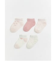 LCW baby Pembe Kız Bebek Patik Çorap 5'li
