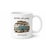 Minibüs Silüetli Baskılı Kupa Bardak Hediye Nostaljik Tasarım Mug