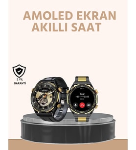 Amoled Ekran Akıllı Saat Uyku Nabız Adım Ölçer Su Geçirmez