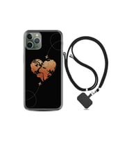 Apple Iphone 12 Pro Max Kılıf Silikon Desen Boyun Askılı Plane Heart 1721