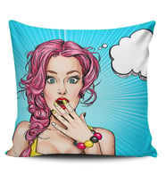Alkanhomes Pop Art Kızı Desenli Dijital Baskılı Yastık Kırlent Kılıfı