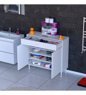 Modilayn EMİR 90 x 88 x 32,5 cm 1 Çekmece 2 Kapak 3 Raf 4 Bölme Çok Amaçlı Banyo & Mutfak Dolabı