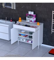 Modilayn EMİR 90 x 88 x 32,5 cm 1 Çekmece 2 Kapak 3 Raf 4 Bölme Çok Amaçlı Banyo & Mutfak Dolabı