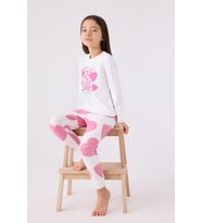 Roly Poly Premium Too Cute Garson Kız Çocuk Krem Uzun Kollu Pijama Takım
