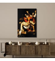 Tekli Dikey Kanvas Caravaggio İsa'nın Mezara Konması