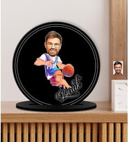 Kişiye Özel Karikatürlü Erkek Basketbolcu Ahşap Plak - Biblo