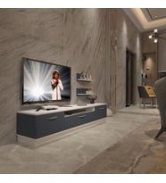Decoraktiv Trendstyle 4 Mdf Tv Ünitesi Tv Sehpası - Beyaz Antrasit (Beyaz - Antrasit)