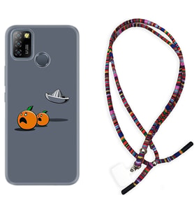INFINIX Smart 4 5 6 Zero 8 S5 Pro Kılıf Boyun Asklı Rasta Silikon Orange Escape 1374