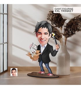 BK Gift Kişiye Özel Sihirbaz Karikatürlü Büyük Boy Ahşap Biblo-1 Arkadaşa Hediye , Sevgiliye Hediye, Kişiye Özel Biblolar