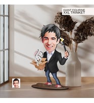 BK Gift Kişiye Özel Sihirbaz Karikatürlü Büyük Boy Ahşap Biblo-1 Arkadaşa Hediye , Sevgiliye Hediye, Kişiye Özel Biblolar