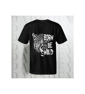 Born To Be Wild Tiger Baskılı Unisex Yarım Kollu Bisiklet Yaka %100 Pamuk Oversize T-shirt