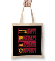 Funny Eat Sleep Trade Repeat Investors Bez Çanta Uzun Saplı