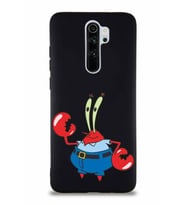 Xiaomi Redmi Note 8 Pro Soft Premier Kapak Bay Yengeç Tasarımlı Silikon Kılıf - Siyah (Şeffaf)