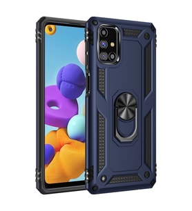 Galaxy M51 Kılıf Sofya Yüzüklü Silikon Kapak - Lacivert
