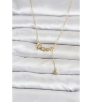 Pirinç Gold Renk Minimal Sallantılı Yıldız Model Kadın Kolye TJ-BKO11122