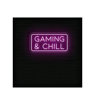 GAMING & CHILL Yazılı Neon Tabela