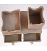 Hobi ADN 90254 Dekoratif Çift Çekmeceli Kalemlik Ahşap MDF HAM CNC Kesim El Yapım