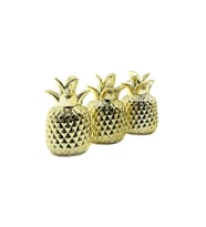 Ananas Tasarımlı Biblo - Mini Boy - Seramik - Parlak Altın - Dekoratif Süs
