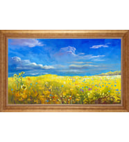 Çerçeveli Paspartulu Manzara Tablo bm1084 (Gold)