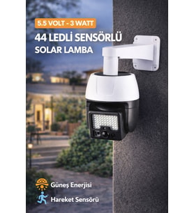 44 Led Sensörlü Solar Lamba 3 Modlu Bahçe Aydınlatma Kumandalı IP65 Su Geçirmez Duvar Lambası