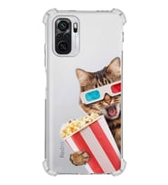 PrintiFy Xiaomi Redmi Note 10 Uyumlu Kedi 1 Baskılı Şeffaf Köşe Korumalı Antişok Kılıf