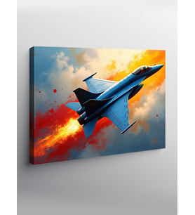 Kanvas Tablo Mavi Jet Uçağı