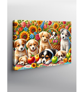 Kanvas Tablo Şirin Yavru Köpekler