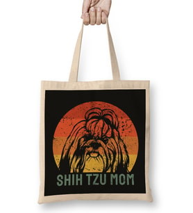 Shih Tzu - Shih Tzu Mom Bez Çanta Uzun Saplı