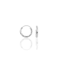 Gümüş  ROSE 14 Mm Mini Burgu Modeli Halka Küpe DGN20925 (Gümüş)