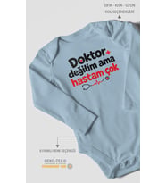 Doktor değilim ama hastam çok! Uzun Kollu Çıtçıtlı Bebek Body