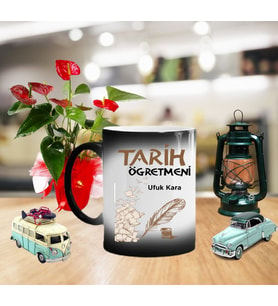 Fotoğraf Baskılı Tarih Öğretmeni Sihirli Kupa Bardak TR3