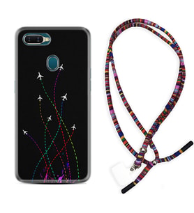 Oppo A5S A15 A16 A54 A55 A73 A74 Kılıf Boyun Asklı Rasta Silikon Line Planet 1736