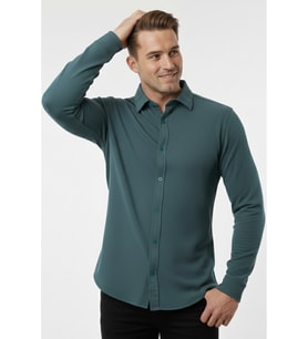 DeepSEA Yeşil Slim Fit Örme Kumaş Likralı Erkek Gömlek – Nefes Alan Esnek ve Modern Tasarım 2602604