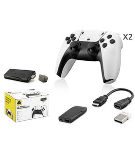 Retro Oyun Stick Hdmi Çift Gamepad Seti 2.4G Kablosuz - Beyaz HD331