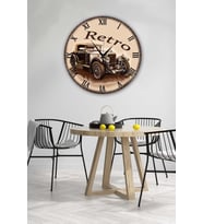 Bilge Retro Tasarımlı Duvar Saati 35 X 35 Cm (Baskılı)
