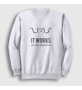 Presmono Unisex Beyaz It Works Developer Yazılımcı Sweatshirt 335211tt (Beyaz)