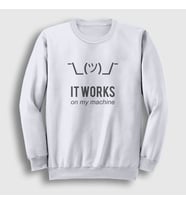 Presmono Unisex Beyaz It Works Developer Yazılımcı Sweatshirt 335211tt (Beyaz)