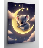 Kanvas Tablo Ayda Uyuyan Sevimli Koala