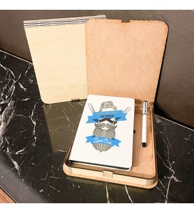 Dünyanın En İyi Saç Dehası Ahşap Kutulu Defter Kalem Set