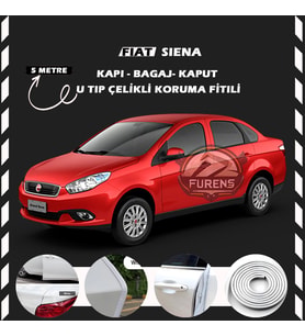 Fiat Siena Oto Araç Kapı Koruma Fitili 5metre Parlak Beyaz Renk