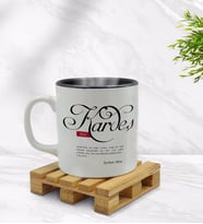 BK Gift Kişiye Özel Mânâ Kardeş Tasarımlı İçi Siyah Renkli Kupa Bardak Model 1