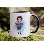Bk Gift Kişiye Özel Amerikan Futbolcusu Karikatürlü Siyah Kupa Bardak-12, Sevgiliye Hediye, Arkadaşa Hediye