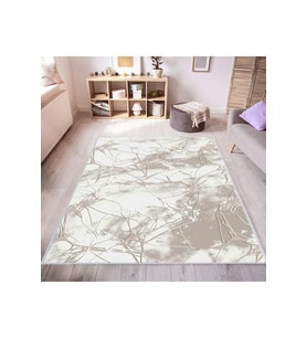 Rovigo Home Dijital Baskı Yıkanabilir Kaymaz Taban Salon Halısı RVG0419 (Krem)