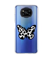 Poco X3 PRO / X3 NFC Uyumlu Siyah Beyaz Kelebek Tasarımlı Şeffaf Telefon Kılıfı