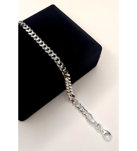 Unisex 925 Ayar Gümüş Gurmet Bileklik 4 Mm Genişlik 20 Cm