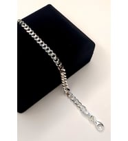 Unisex 925 Ayar Gümüş Gurmet Bileklik 4 Mm Genişlik 20 Cm