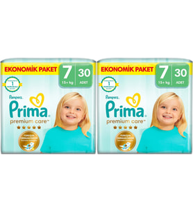 Prima Premium Care Bebek Bezi Beden:7 (15+KG) XXX Large 60 Adet Süper Ekonomik Pk