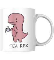 Dinozorlu Kupa Bardak Çaysever Komik Yazılı Hediyelik Çay Kahve Kupası Coffee Mug