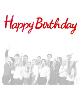 Happy Birthday Simli Folyo Karton Banner, 2 mt - Kırmızı